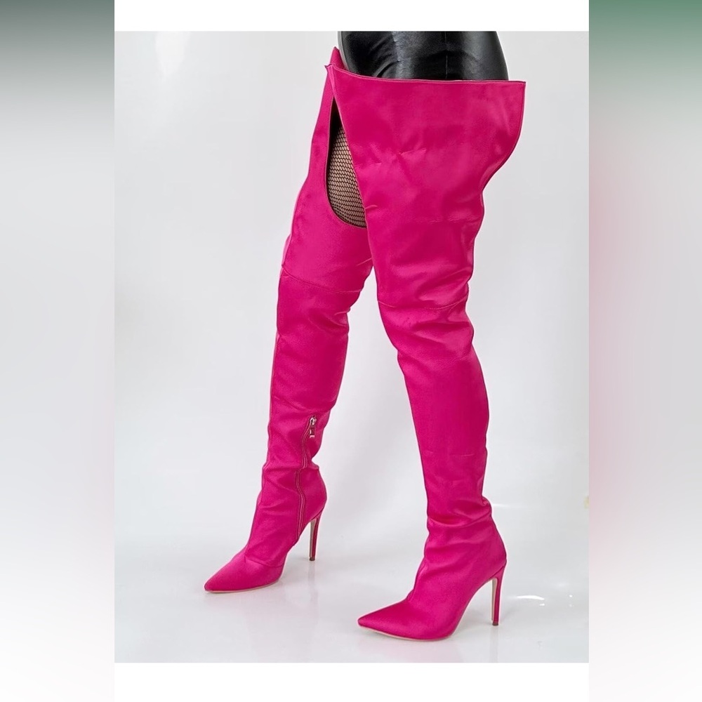 Fashion nova Pink Over-the-Knee Women's Boots - Picture 9 of 11